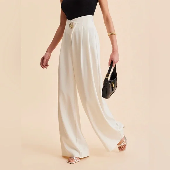 Commense Embellished High-Waist Wide-Leg Pants - Picture 2 of 11